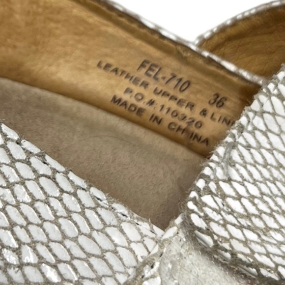 Alegria Mary Jane Leather Shoes Ivory Snakeskin Embossed EU 36 US 6/6.5 - Picture 6 of 6